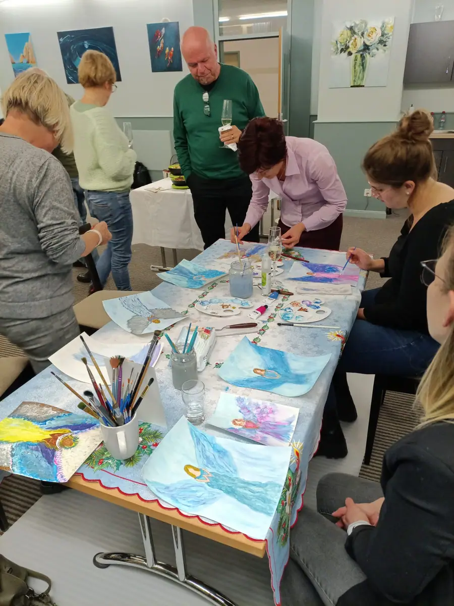 Arbeiten am Bild während eines Workshops