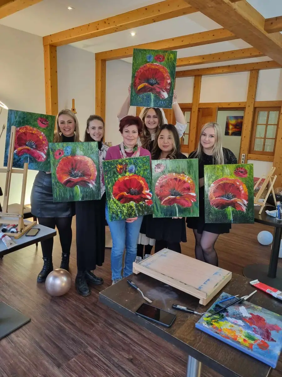 Blick ins Atelier während eines Workshops